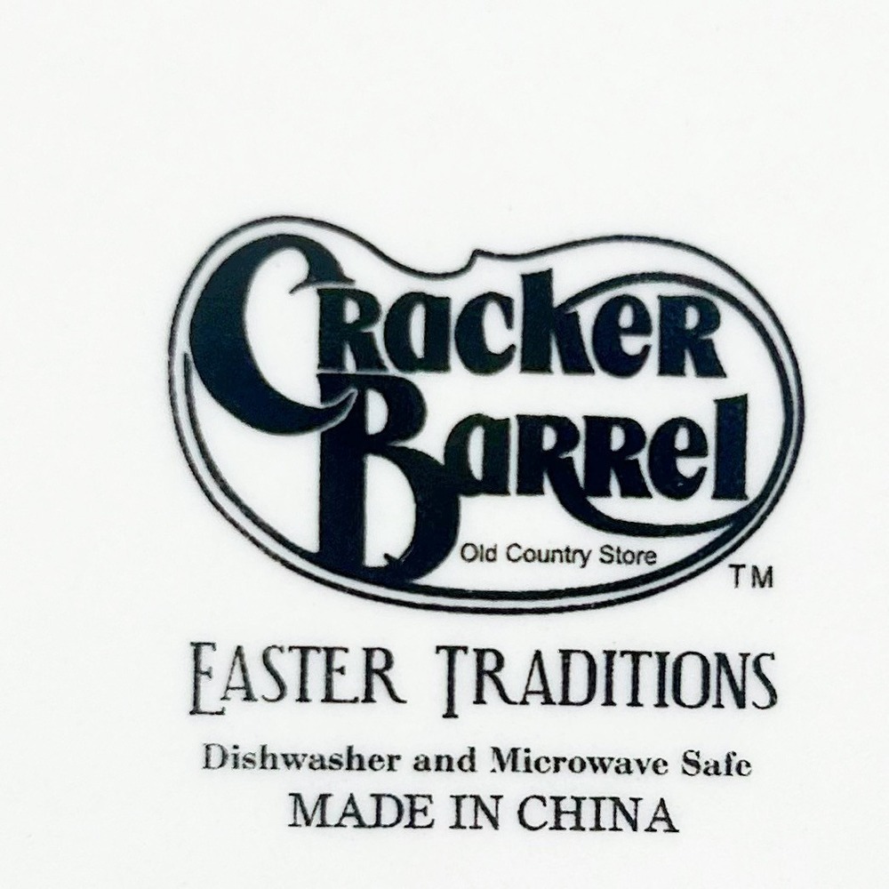 Cracker Barrel Easter Traditions Egg Shaped Small Plate Bunny Floral Egg - Picture 9 of 9